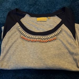 Juniors princess Vera wang baseball style shirt -bejeweled